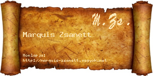 Marquis Zsanett névjegykártya